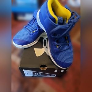 Under Armour size 13 boys sneakers• blue & yellow